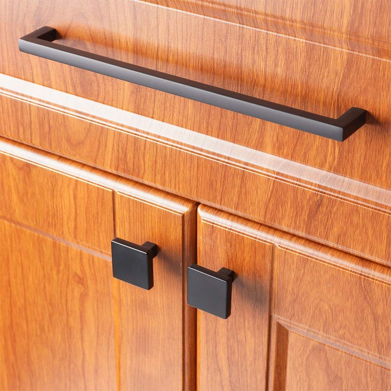 KOOFIZO Solid Square Bar Cabinet Handle - Black Furniture Pull, 7.6 Inch/192mm Screwhole Distance, 1-Piece for Kitchen Cupboard Door, Bedroom Dresser Drawer, Bathroom Wardrobe Hardware - Image 3